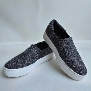 Vince. Gray Tweed Sneakers Warren Size 8.5 Platform Loafer Slip On Vince